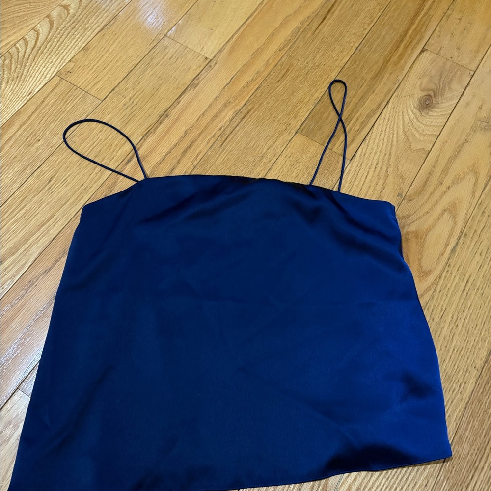 Theory Blue Fitted Crop Camisole